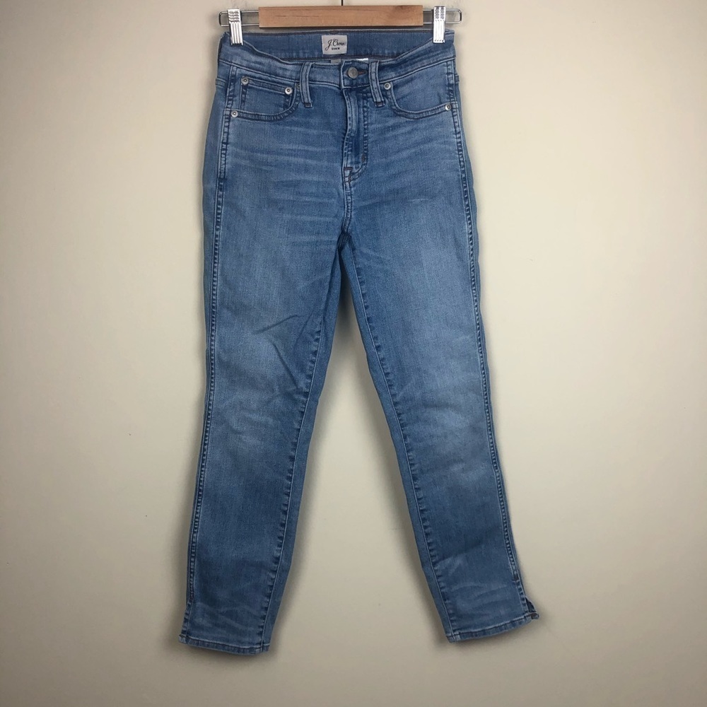 J Crew Vintage Straight High Rise Side Slit Jeans 25 Blue - Picture 4 of 12